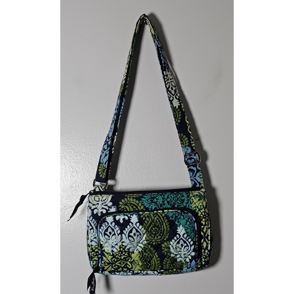 Vera Bradley Caribbean Sea Triple Zip Hipster Paisley Crossbody Shoulder Bag
